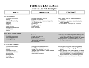 FOREIGN LANGUAGE What can I do with this degree? STRATEGIES EMPLOYERS