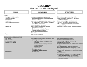GEOLOGY What can I do with this degree? STRATEGIES AREAS