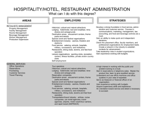 HOSPITALITY/HOTEL, RESTAURANT ADMINISTRATION What can I do with this degree? STRATEGIES AREAS