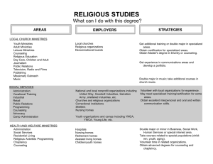 RELIGIOUS STUDIES What can I do with this degree? STRATEGIES AREAS