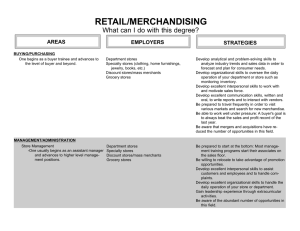 RETAIL/MERCHANDISING What can I do with this degree? AREAS EMPLOYERS