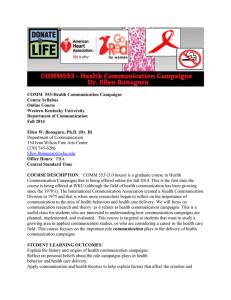 COMM  553-Health Communication Campaigns Course Syllabus Online Course Western Kentucky University