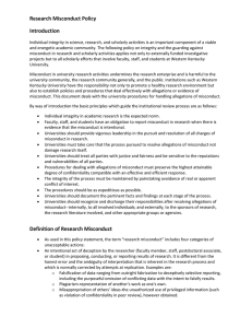 Research Misconduct Policy Introduction
