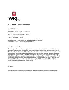 POLICY &amp; PROCEDURE DOCUMENT NUMBER: 3.1101 DIVISION:  Finance and Administration