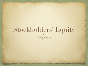 Stockholders’ Equity Chapter 9