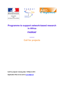 Programme to support network-based research in Africa PARRAF ____