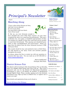 Principal’s Newsletter Marching Along