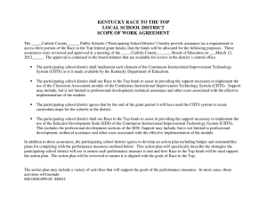 KENTUCKY RACE TO THE TOP LOCAL SCHOOL DISTRICT SCOPE OF WORK AGREEMENT
