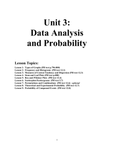 Unit 3: Data Analysis and Probability