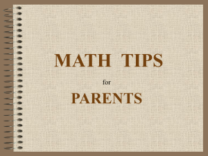 MATH  TIPS PARENTS for