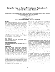 Computer Help at Home: Methods and Motivations for Informal Technical Support