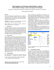 Data Ingestion and Evidence Marshalling in Jigsaw