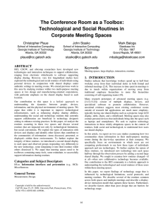 The Conference Room as a Toolbox: Technological and Social Routines in