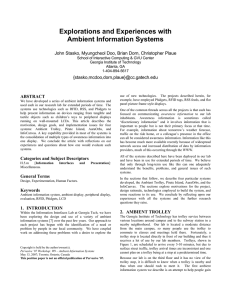 Explorations and Experiences with Ambient Information Systems