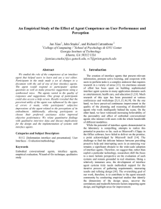 An Empirical Study of the Effect of Agent Competence on... Perception