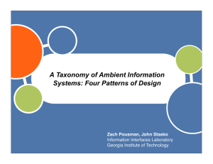 A Taxonomy of Ambient Information Systems: Four Patterns of Design