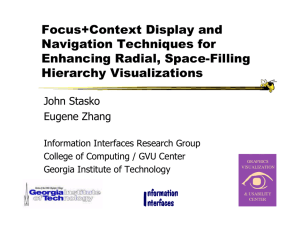 Focus+Context Display and Navigation Techniques for Enhancing Radial, Space-Filling Hierarchy Visualizations