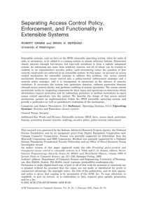 Separating Access Control Policy, Enforcement, and Functionality in Extensible Systems