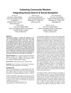 Collecting Community Wisdom: Integrating Social Search &amp; Social Navigation