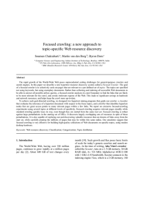Focused crawling: a new approach to topic-specific Web resource discovery Soumen Chakrabarti