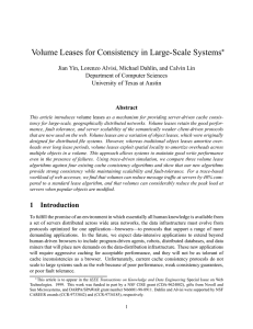 Volume Leases for Consistency in Large-Scale Systems