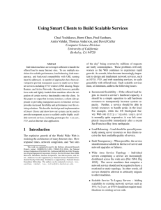 Using Smart Clients to Build Scalable Services Computer Science Division