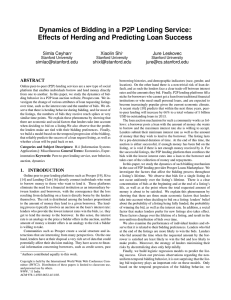 Dynamics of Bidding in a P2P Lending Service: