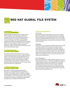 RED HAT GLOBAL FILE SYSTEM ����������� FEATURES AND BENEFITS