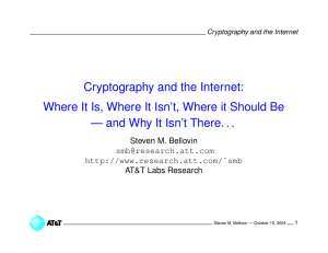 Cryptography and the Internet:
