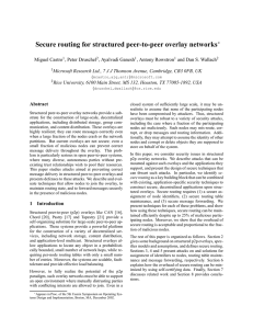 Secure routing for structured peer-to-peer overlay networks