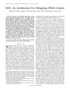 SOS: An Architecture For Mitigating DDoS Attacks Member, IEEE,