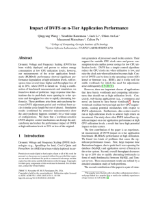 Impact of DVFS on n-Tier Application Performance Qingyang Wang , Yasuhiko Kanemasa