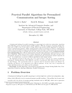 Practical Parallel Algorithms for Personalized Communication and Integer Sorting