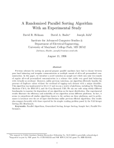 A Randomized Parallel Sorting Algorithm With an Experimental Study