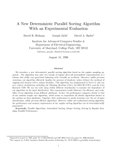 A New Deterministic Parallel Sorting Algorithm With an Experimental Evaluation