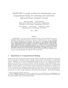 BioSPLASH: A sample workload for bioinformatics and