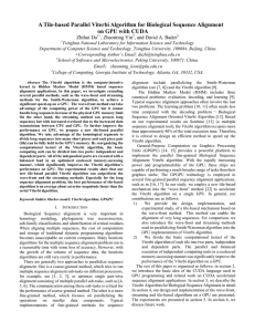 A Tile-based Parallel Viterbi Algorithm for Biological Sequence Alignment Zhihui Du