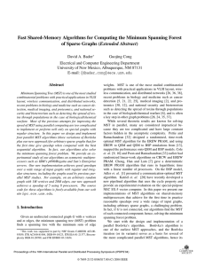 Fast Shared-Memory Algorithms for Computing the Minimum Spanning Forest Extended Abstract