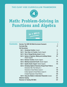 4 Math: Problem-Solving in Functions and Algebra 2x + 50=y