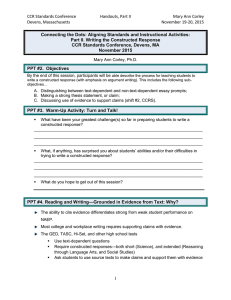 CCR Standards Conference Handouts, Part II Mary Ann Corley Devens, Massachusetts