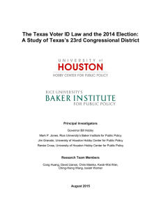 The Texas Voter ID Law and the 2014 Election: Principal Investigators