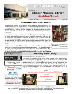 Ellender Memorial Library Nicholls State University Library Welcomes New Librarian