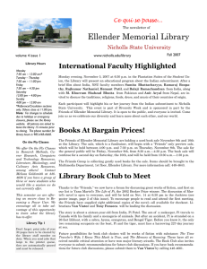 Ellender Memorial Library International Faculty Highlighted Ce qui se passe... Nicholls State University