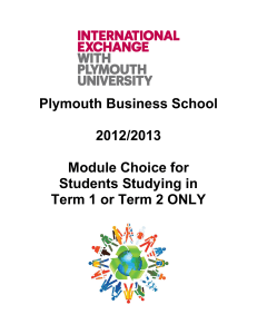 Plymouth Business School 2012/2013 Module Choice for