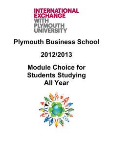 Plymouth Business School 2012/2013 Module Choice for