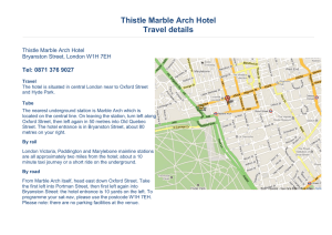Thistle Marble Arch Hotel Travel details  Tel: 0871 376 9027