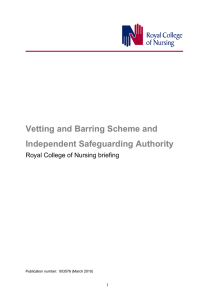 Vetting and Barring Scheme and Independent Safeguarding Authority