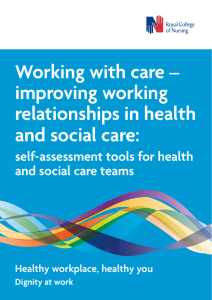 Working with care – improving working relationships in health and social care: