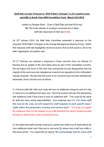 Staff Side Counter Proposal to ‘Shift Pattern Changes’ to all... and A&amp;E in South Tees NHS Foundation Trust - March...