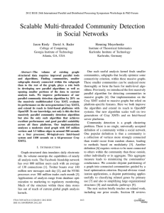 Scalable Multi-threaded Community Detection in Social Networks Jason Riedy David A. Bader